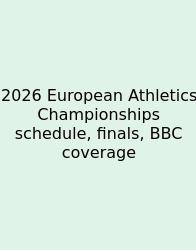 2026 European Athletics Championships Schedule, Finals, BBC Coverage