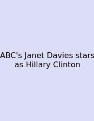 ABC's Janet Davies Stars As Hillary Clinton