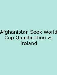 Afghanistan Seek World Cup Qualification Vs Ireland