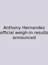 Anthony Hernandez Official Weigh‑in Results Announced