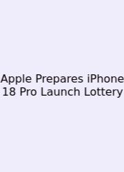 Apple Prepares IPhone 18 Pro Launch Lottery