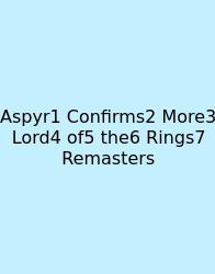 Aspyr1 Confirms2 More3 Lord4 Of5 The6 Rings7 Remasters
