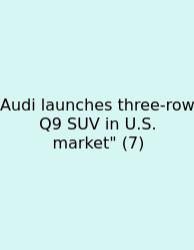 Audi Launches Three‑row Q9 SUV In U.S. Market