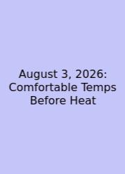 August 3, 2026: Comfortable Temps Before Heat