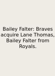 Bailey Falter: Braves Acquire Lane Thomas, Bailey Falter From Royals.