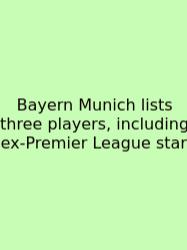 Bayern Munich Lists Three Players, Including Ex‑Premier League Star