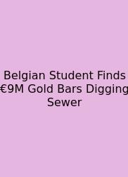 Belgian Student Finds €9M Gold Bars Digging Sewer