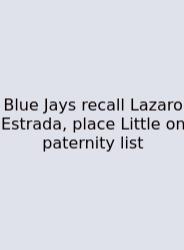 Blue Jays Recall Lazaro Estrada, Place Little On Paternity List