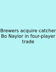 Brewers Acquire Catcher Bo Naylor In Four-player Trade