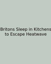 Britons Sleep In Kitchens To Escape Heatwave