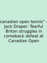 Canadian Open Tennis