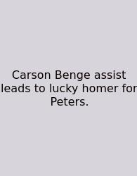 Carson Benge Assist Leads To Lucky Homer For Peters.