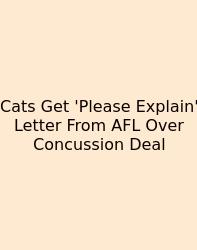 Cats Get 'Please Explain' Letter From AFL Over Concussion Deal