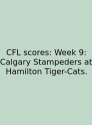 CFL Scores: Week 9: Calgary Stampeders At Hamilton Tiger-Cats.