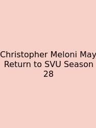 Christopher Meloni May Return To SVU Season 28