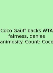 Coco Gauff Backs WTA Fairness, Denies Animosity. Count: Coco