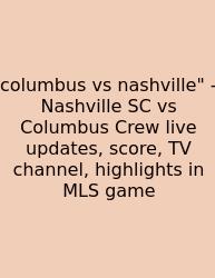 Columbus Vs Nashville
