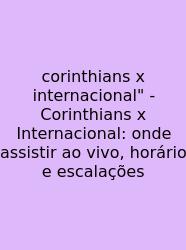 Corinthians X Internacional
