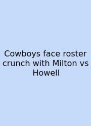 Cowboys Face Roster Crunch With Milton Vs Howell
