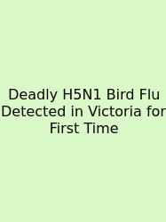 Deadly H5N1 Bird Flu Detected In Victoria For First Time