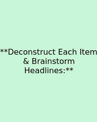 **Deconstruct Each Item & Brainstorm Headlines:**