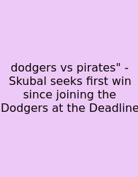 Dodgers Vs Pirates