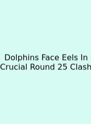 Dolphins Face Eels In Crucial Round 25 Clash