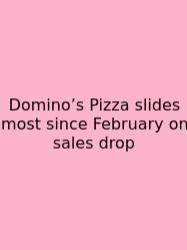 Domino’s Pizza Slides Most Since February On Sales Drop