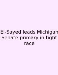 El-Sayed Leads Michigan Senate Primary In Tight Race