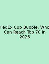 FedEx Cup Bubble: Who Can Reach Top 70 In 2026