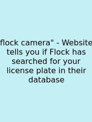 Flock Camera