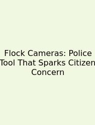 Flock Cameras: Police Tool That Sparks Citizen Concern
