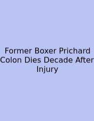 Former Boxer Prichard Colon Dies Decade After Injury
