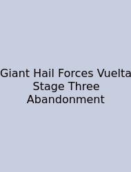 Giant Hail Forces Vuelta Stage Three Abandonment