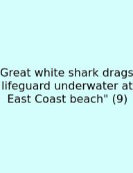 Great White Shark Drags Lifeguard Underwater At East Coast Beach