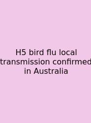 H5 Bird Flu Local Transmission Confirmed In Australia