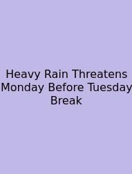 Heavy Rain Threatens Monday Before Tuesday Break