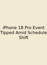 IPhone 18 Pro Event Tipped Amid Schedule Shift