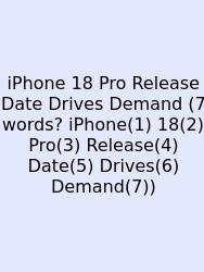 IPhone 18 Pro Release Date Drives Demand (7 Words? IPhone(1) 18(2) Pro(3) Release(4) Date(5) Drives(6) Demand(7))