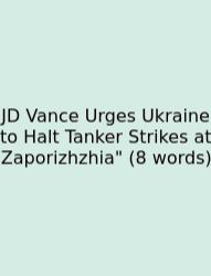 JD Vance Urges Ukraine To Halt Tanker Strikes At Zaporizhzhia