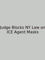 Judge Blocks NY Law On ICE Agent Masks