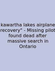 Kawartha Lakes Airplane Recovery
