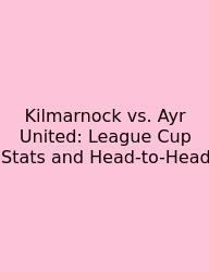 Kilmarnock Vs. Ayr United: League Cup Stats And Head-to-Head