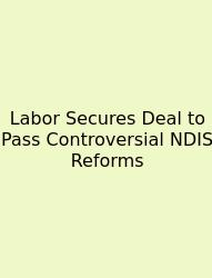 Labor Secures Deal To Pass Controversial NDIS Reforms