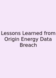 Lessons Learned From Origin Energy Data Breach