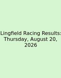 Lingfield Racing Results: Thursday, August 20, 2026