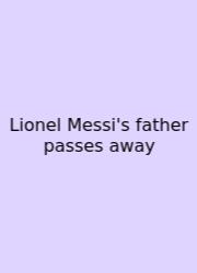 Lionel Messi's Father Passes Away