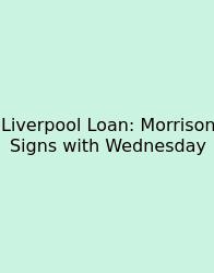 Liverpool Loan: Morrison Signs With Wednesday
