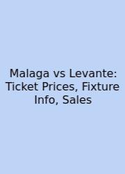 Malaga Vs Levante: Ticket Prices, Fixture Info, Sales