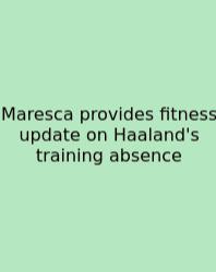 Maresca Provides Fitness Update On Haaland's Training Absence